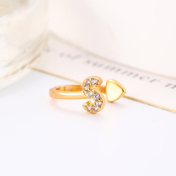Trendy Minimalist CZ Initial Ear Cuffs / Studs