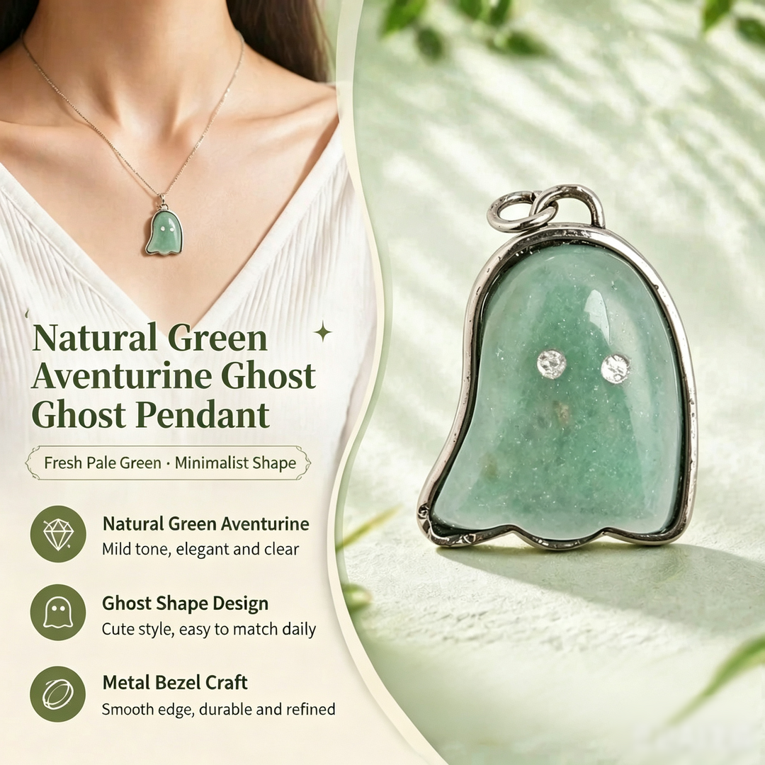 Adorable Ghost · Natural Crystal Ghost Pendant Necklace