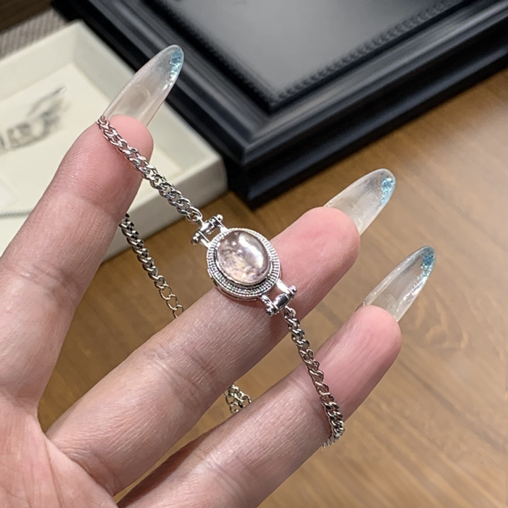 Lunar Glow S925 Silver Cuban Link Micro-Pavé Labradorite Bracelet