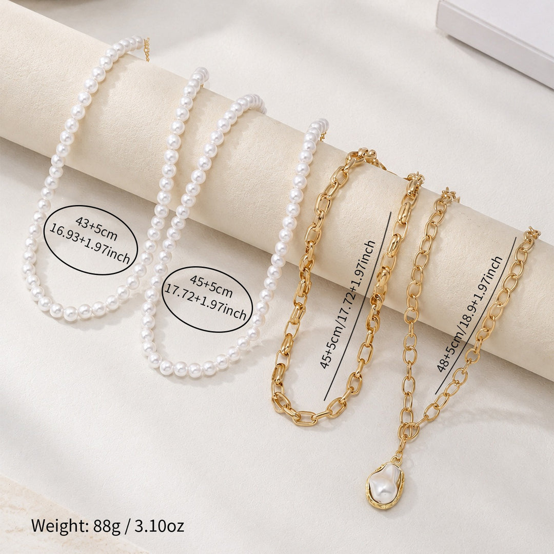 18K Gold Layered Pearl Necklace