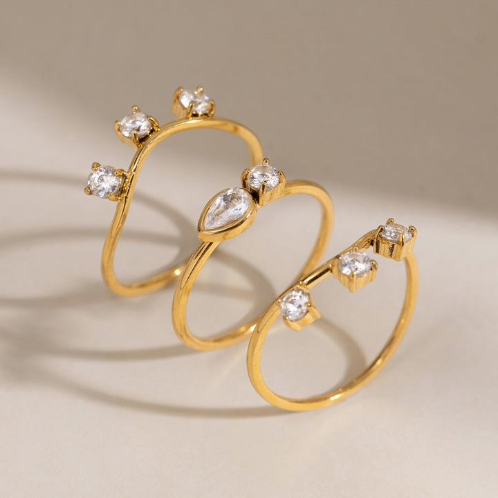 18K Gold Stacking Ring Set (3-Piece)