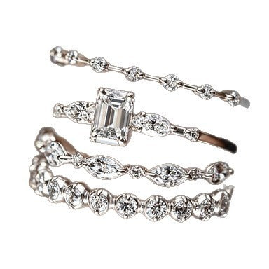 18K Gold, Silver & Rose Gold Stackable Ring Set (4-Piece)
