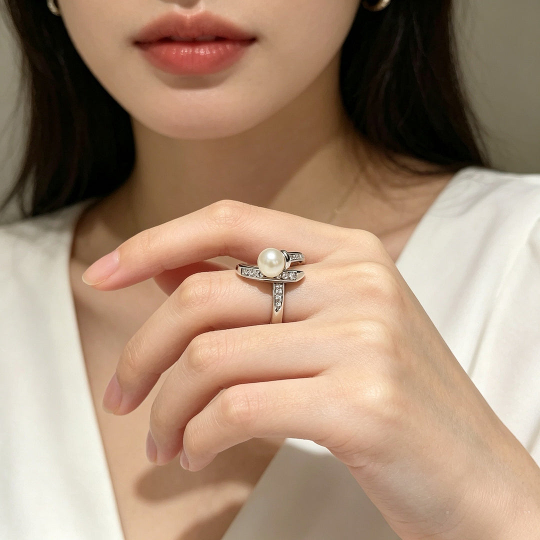 Classic French Pearl Open Ring