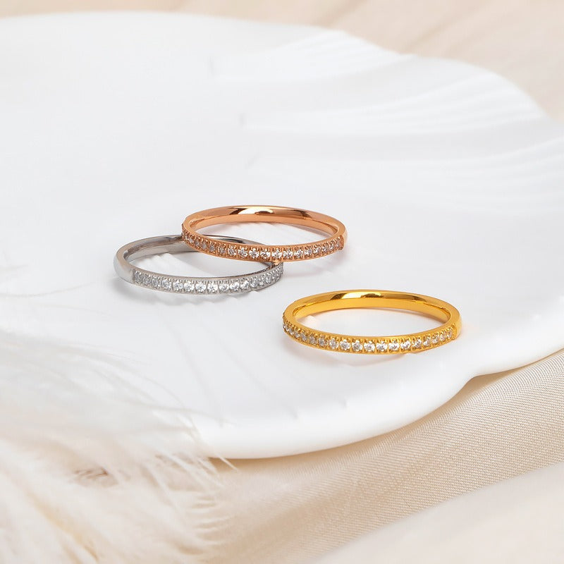 Minimalist Stacking 1.6mm Ultra-Thin Micro-Pavé Eternity Ring