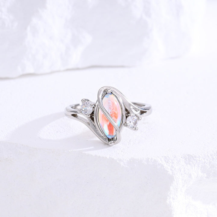 S925 Sterling Silver Rainbow Moonstone Ring | Balance Feminine Power | Spiritual Shield for Everyday