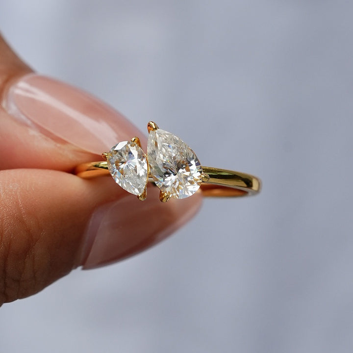 S925 Sterling Silver Toi et Moi Ring