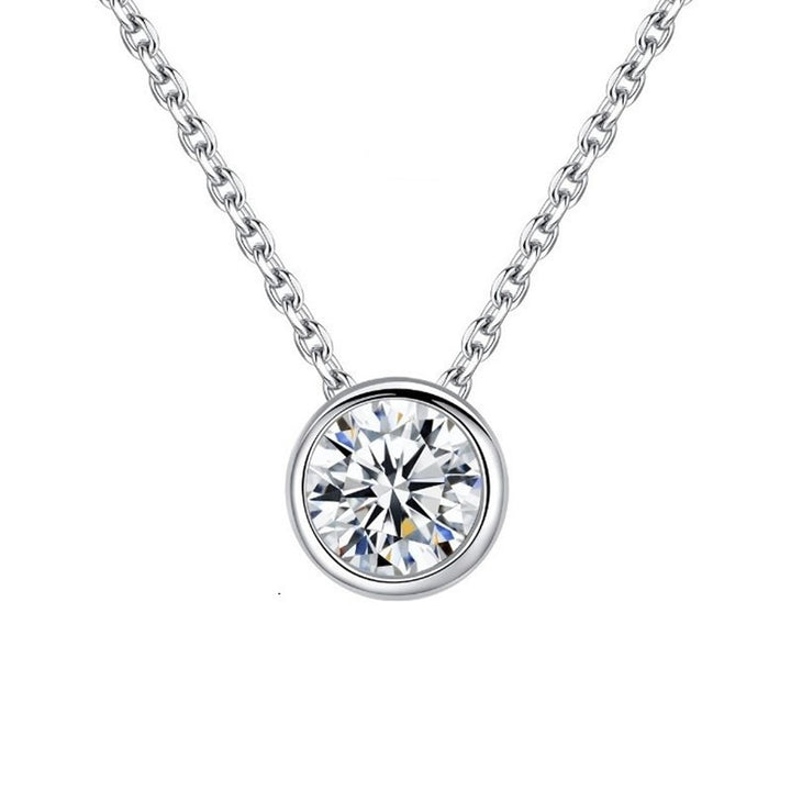 Classic Halo · Minimalist Bezel-Set Solitaire Necklace