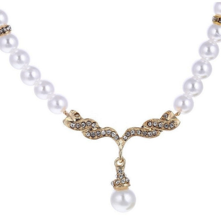 French Vintage Pearl Necklace & Earrings Set