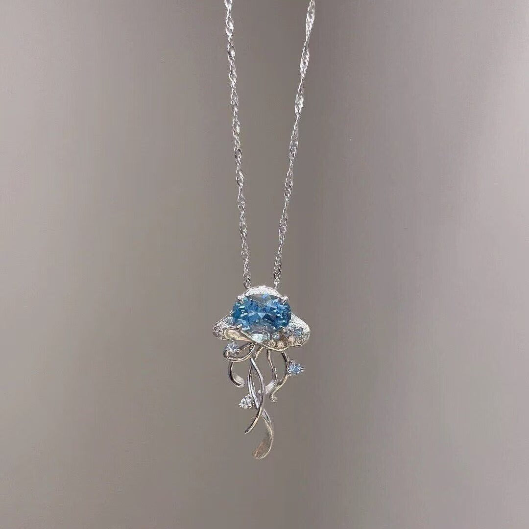 S925 Sterling Silver Ocean Jellyfish Necklace
