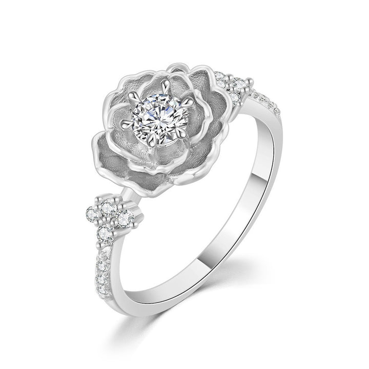 French Vintage Rose · 18K Gold Plated 3D Flower Ring with Pavé Accents