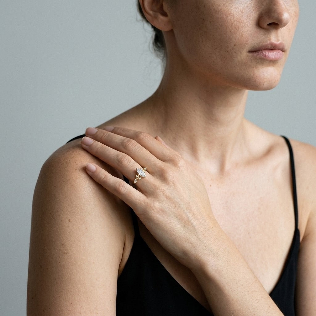 French Vine · Marquise-Cut Twisted Vine Pavé Ring