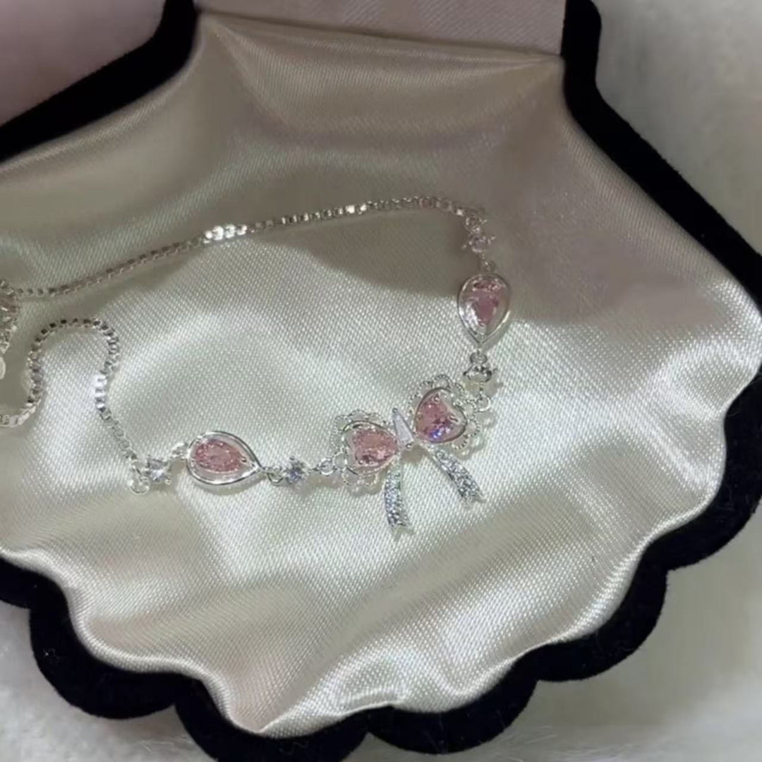 French Vintage Bow & Crystal Bracelet