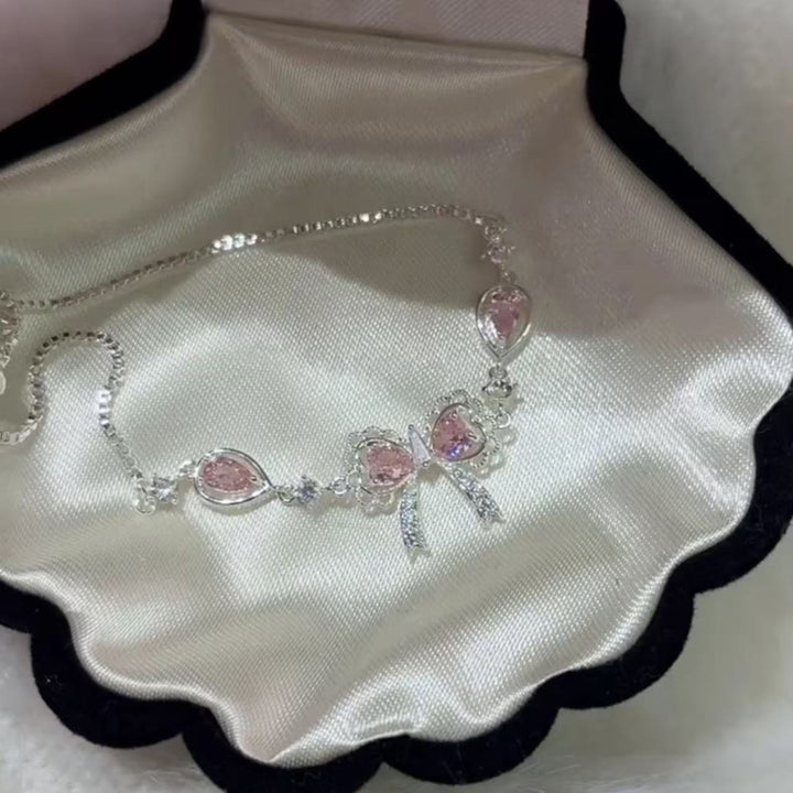 French Vintage Bow & Crystal Bracelet