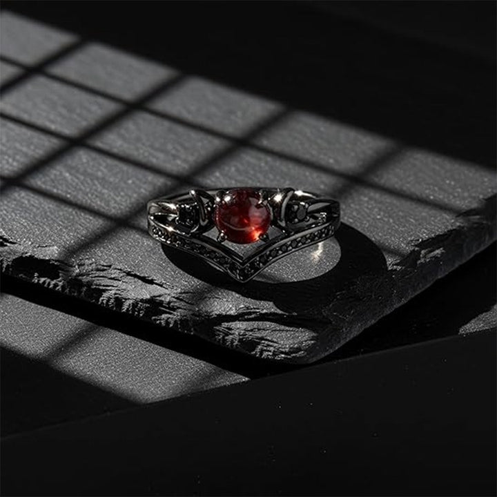 Crescent Moon Gemstone Ring