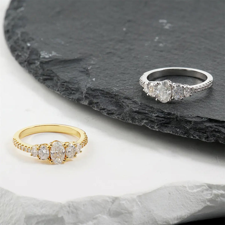 S925 Sterling Silver Five-Stone Moissanite Ring