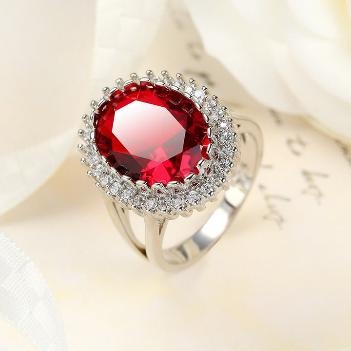 S925 Silver Vintage Statement Ring Halo CZ Split Shank