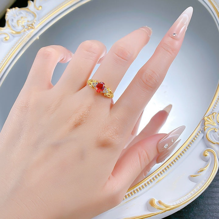 Vintage Vine · Ruby Zirconia Pavé Ring