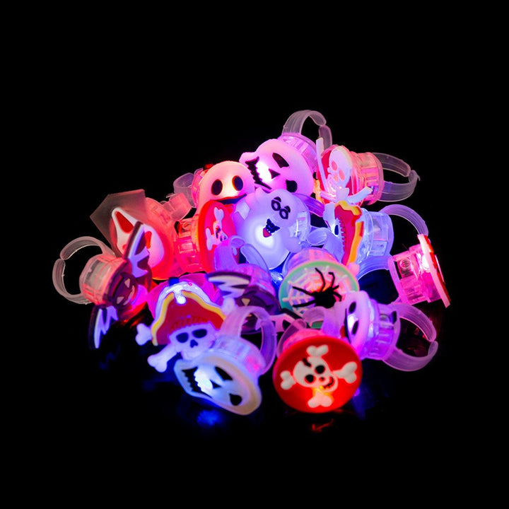 Halloween Fantasy Party LED Light-Up Cartoon Ring Set