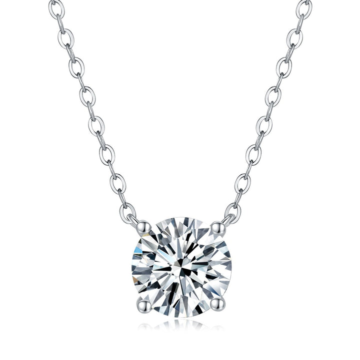 Classic 4-Prong Solitaire Necklace Minimalist Everyday Clavicle Chain