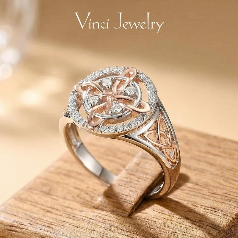 Celestial Guardian · Pavé Celtic Knot Energy Ring