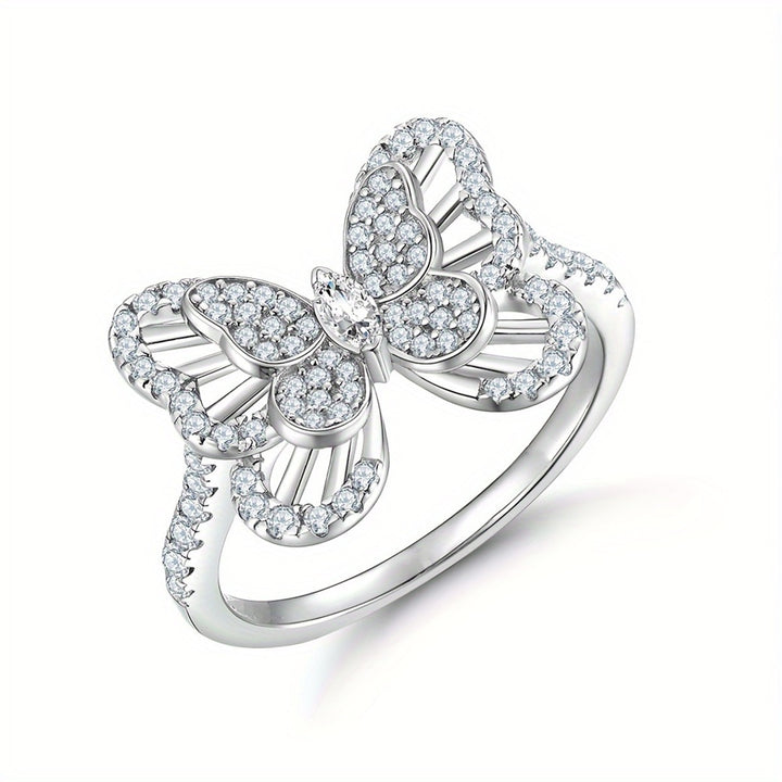 「Butterfly Glow」Openwork Pavé Butterfly Ring