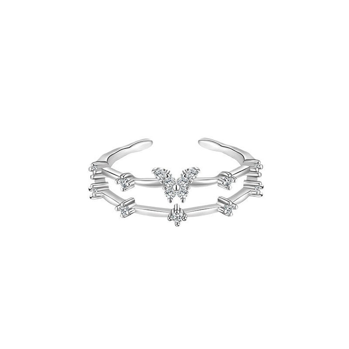 Butterfly Shadow Moissanite Double-Layer Adjustable Ring