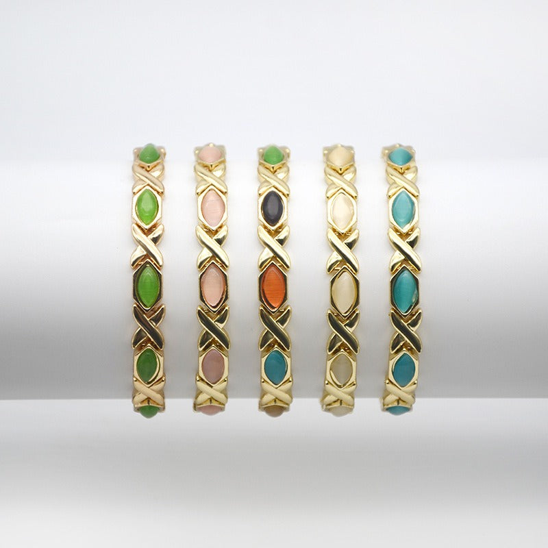Copper Magnetic Therapy Cat's Eye Bracelet