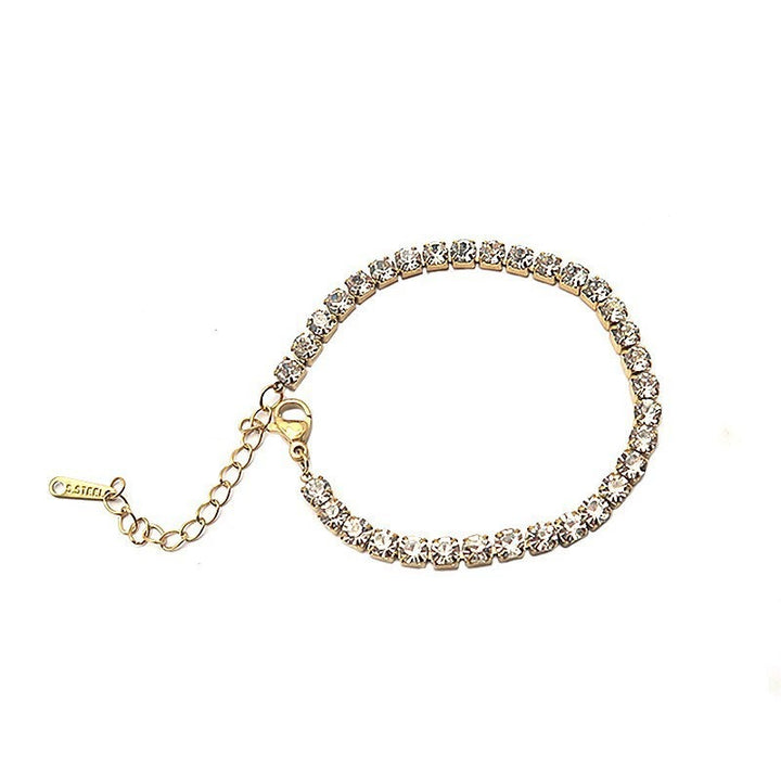 18K Gold Dainty CZ Tennis Bracelet
