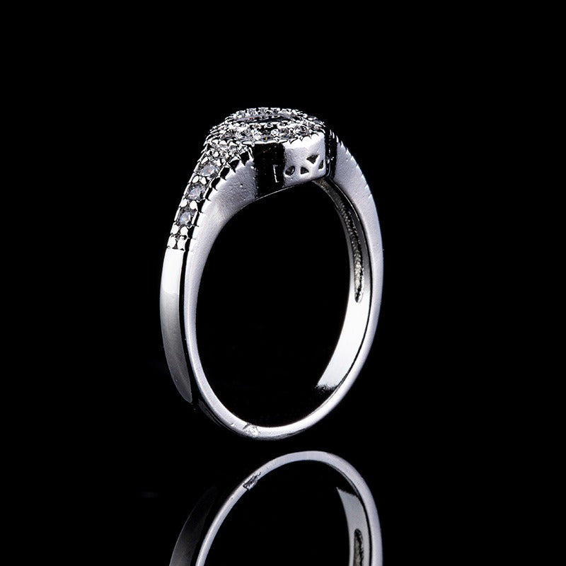 S925 Silver Platinum Plated Stellar Halo 3-Piece Moissanite Ring Set
