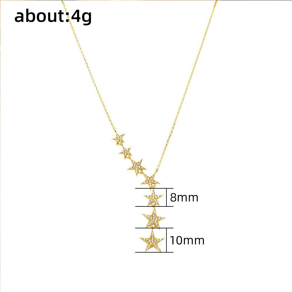 Falling Star Gradient CZ Necklace