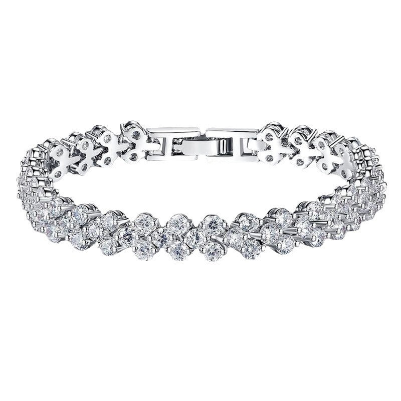 Double Heart Roman Chain Bracelet