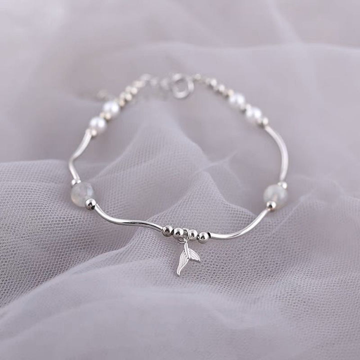 S925 Silver Platinum Plated Mermaid Tears 2-Piece Bracelet Set