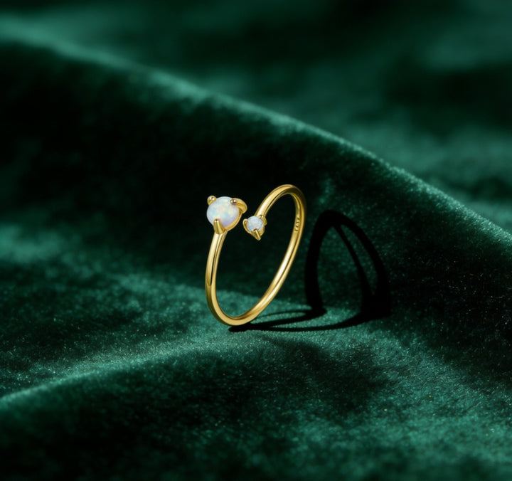 Dual Aurora Opal Open Ring
