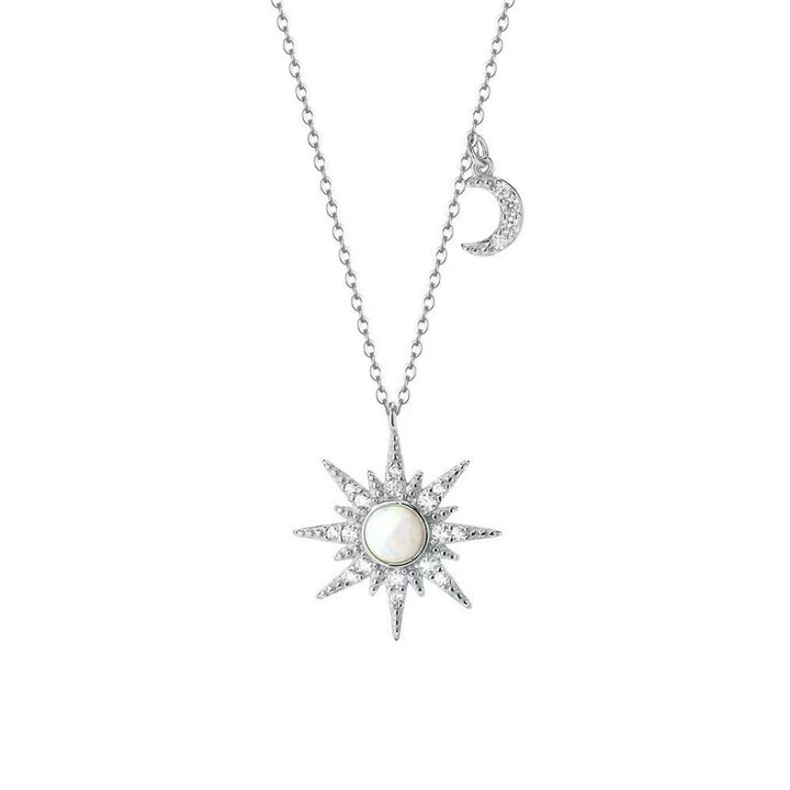 Sun Moon Aurora Opal Necklace