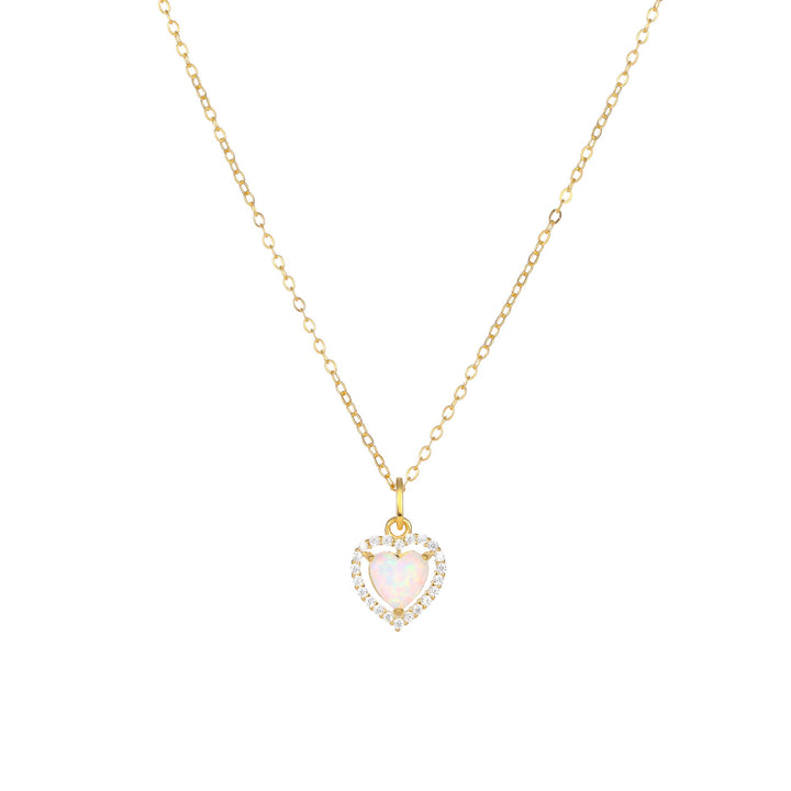 Aurora Heart Opal Pendant Necklace