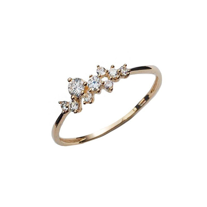 18K Gold Plated Dainty Star Cluster CZ Ring
