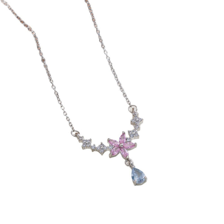Cherry Blossom Star Teardrop Necklace