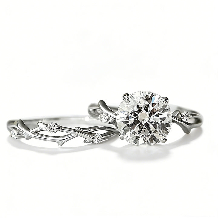 Thorn Rose Moissanite Stackable Ring Set