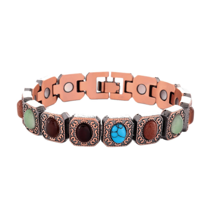 Vintage Copper Natural Stone Magnetic Therapy Bracelet