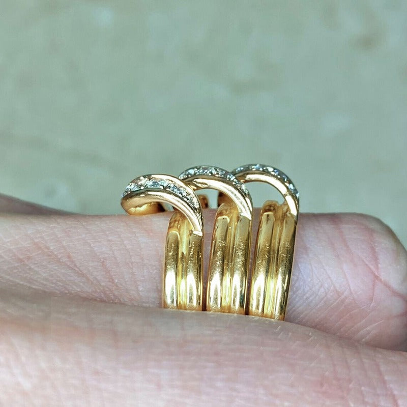 Flowing Ribbon Multi-Band Ring