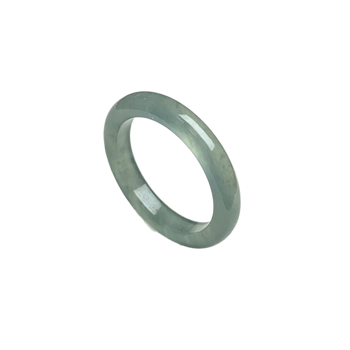 Natural Icy Blue Water Jade Plain Band Ring