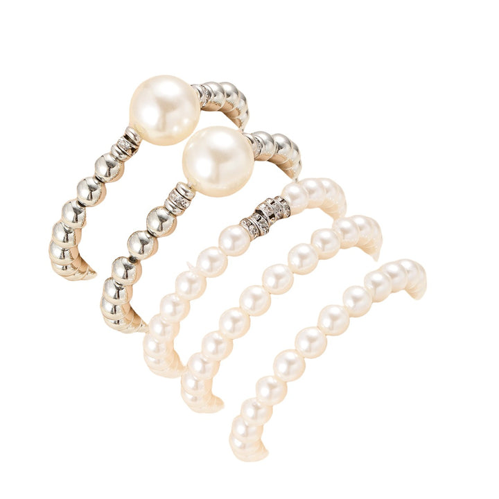 5-Piece French Style Pearl Bracelet Set