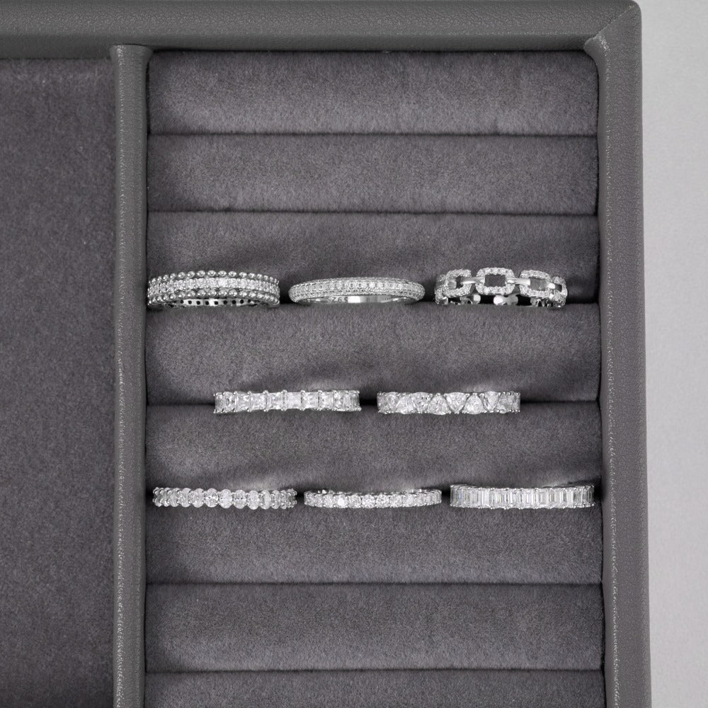 S925 Sterling Silver Moissanite Eternity Band Collection