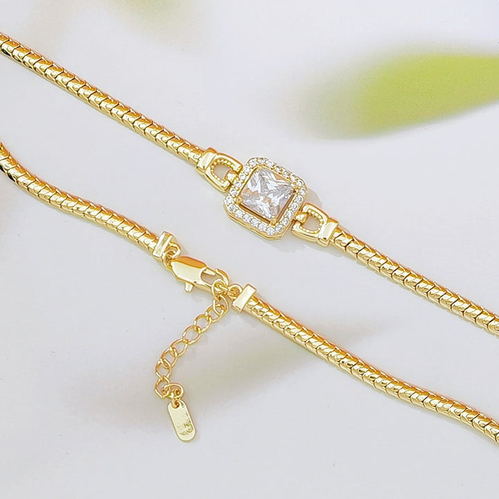 18K Gold Plated Snake Chain CZ Bracelet Collection