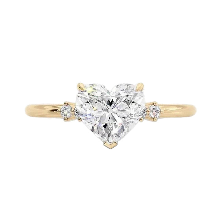 18K Gold Heart Cut Moissanite Ring