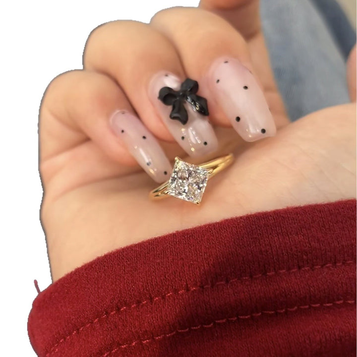 Minimalist Kite 18K Gold Plated Princess-Cut Open Ring