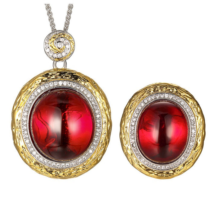 18K Gold Two-Tone Micro-Pavé Star Gemstone Set