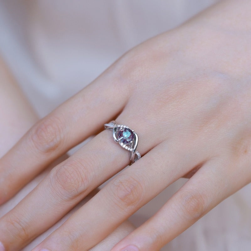 S925 Silver Twisted Shank Micro-Pavé Ring