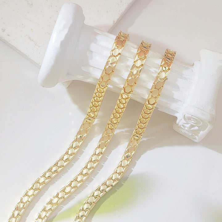 Honeycomb Rhythm 14K Gold Plated Geometric Hexagon Insert Clasp Bracelet