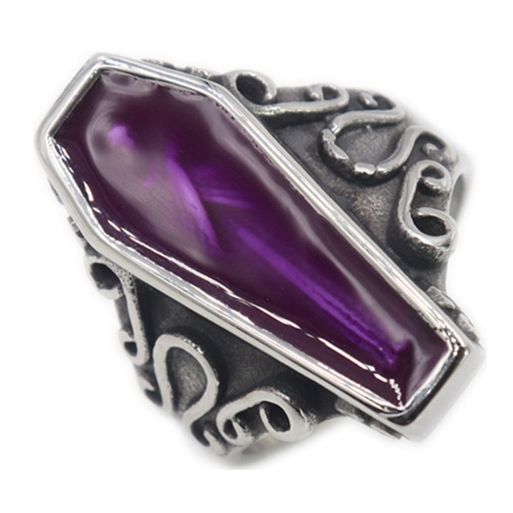 Midnight Coffin S925 Sterling Silver Vintage Gothic Coffin Ring